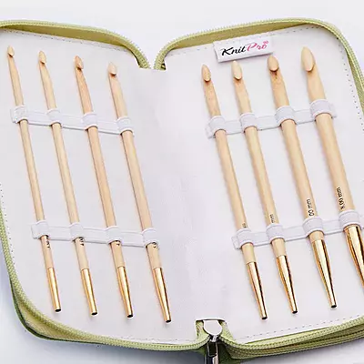 KnitPro Japanese Bamboo Deluxe Tunisian Crochet hook Set-22554