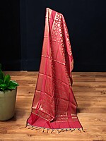 Red Banarasi Silk Dupatta for Women