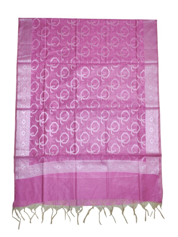 Pink Unstitched Banarasi Cotton Silk Salwar Suit Dress Material for Women