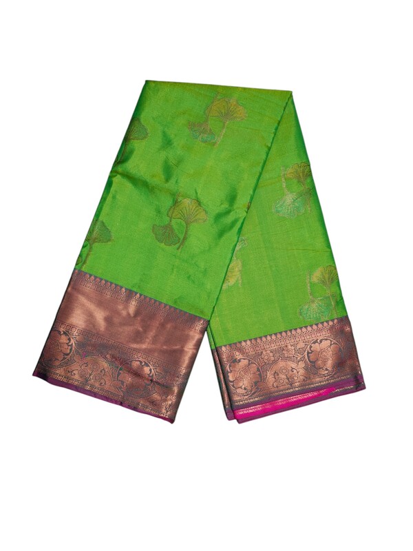 Green Banarasi Silk Saree with Unstitched Blouse