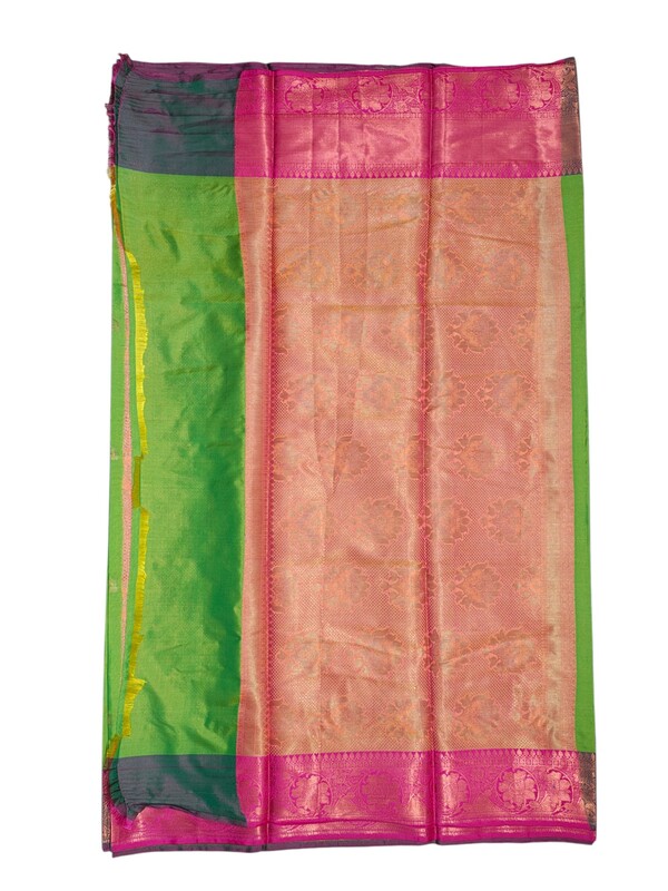 Green Banarasi Silk Saree with Unstitched Blouse