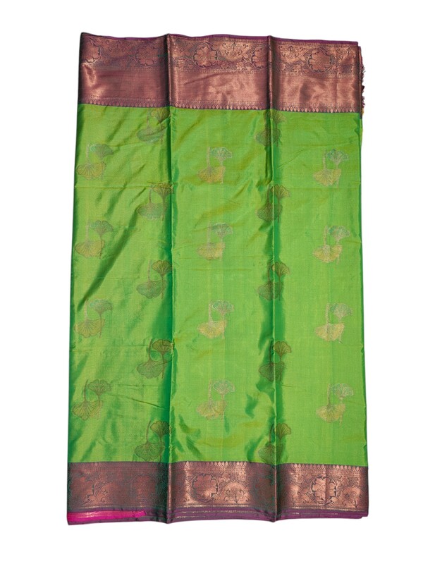 Green Banarasi Silk Saree with Unstitched Blouse