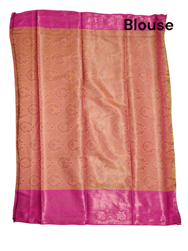 Yellow Banarasi Silk Saree with Unstitched Blouse