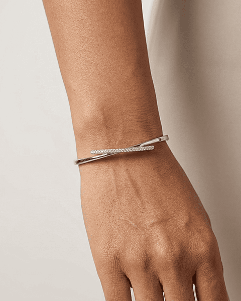 925 Silver Celestial Cross Bypass Bangle