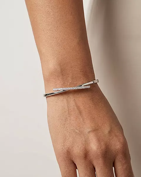 925 Silver Celestial Cross Bypass Bangle