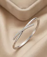 925 Silver Celestial Cross Bypass Bangle