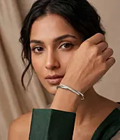 925 Silver Celestial Cross Bypass Bangle