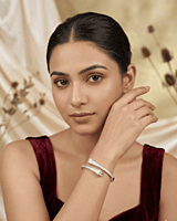 925 Silver Prism Pavé Bypass Bangle