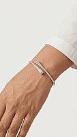 925 Silver Prism Pavé Bypass Bangle