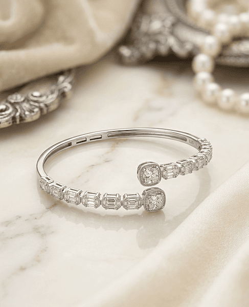 925 Silver Heirloom Horizon Bypass Bangle
