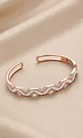 925 Silver Zenith Zigzag Rose Bangle