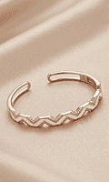 925 Silver Zenith Zigzag Rose Bangle