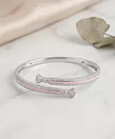 925 Silver Blush Ribbon Bypass Bangle