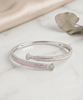 925 Silver Blush Ribbon Bypass Bangle