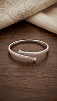 925 Silver Blush Ribbon Bypass Bangle