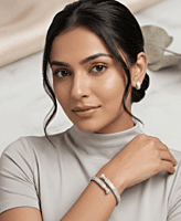 925 Silver Blush Ribbon Bypass Bangle