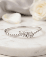 925 Silver Laurel Leaf Radiant Bangle