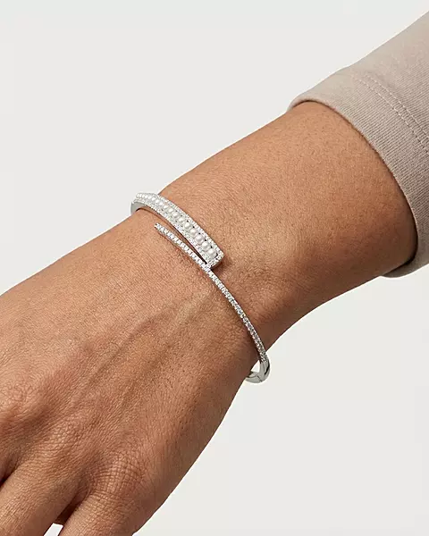 925 Silver Lustrous Harmony Bypass Bangle