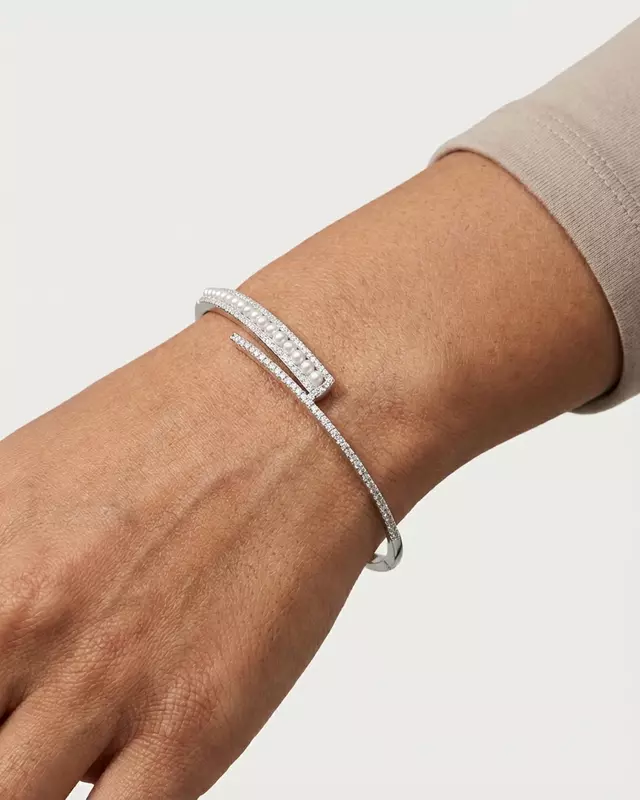 925 Silver Lustrous Harmony Bypass Bangle