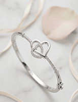 925 Silver Eternal Interlocking Heart Bangle