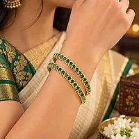 Women Green Stone Bangles