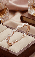 925 Silver Zenith Zigzag Rose Bangle