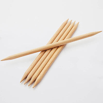 Basic beech double point needles (20 cm/8 inches)