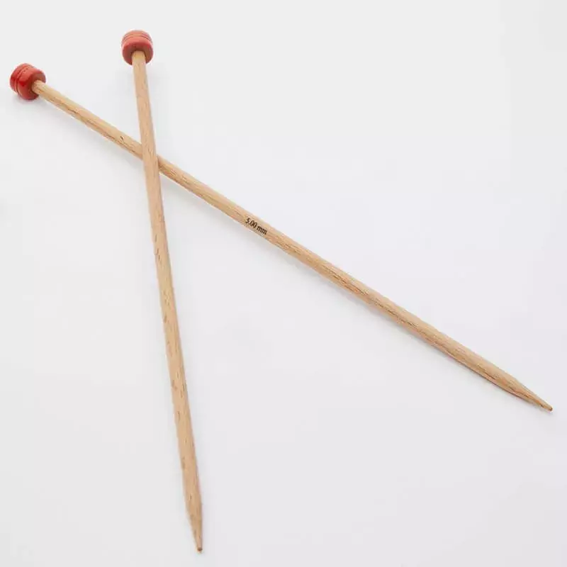 KnitPro Basix Beech Single Pointed Needles 25cm(10") KnitPro Basix Beech Single Pointed Needles 25cm(10")