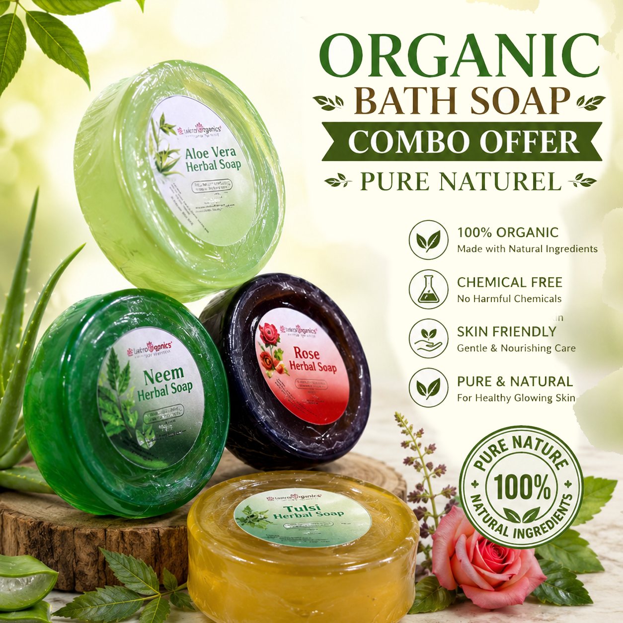 Health Soap Herbal 4 soap family pack