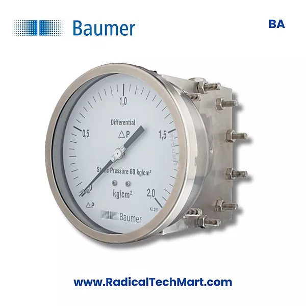Baumer BA Differential Pressure Gauge with Electrical Contacts