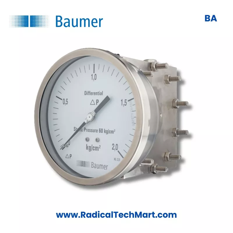 Baumer BA Differential Pressure Gauge with Electrical Contacts