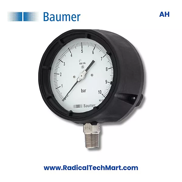 Baumer AH Solid Front Safety Pressure Gauge - DN 4.5 inch
