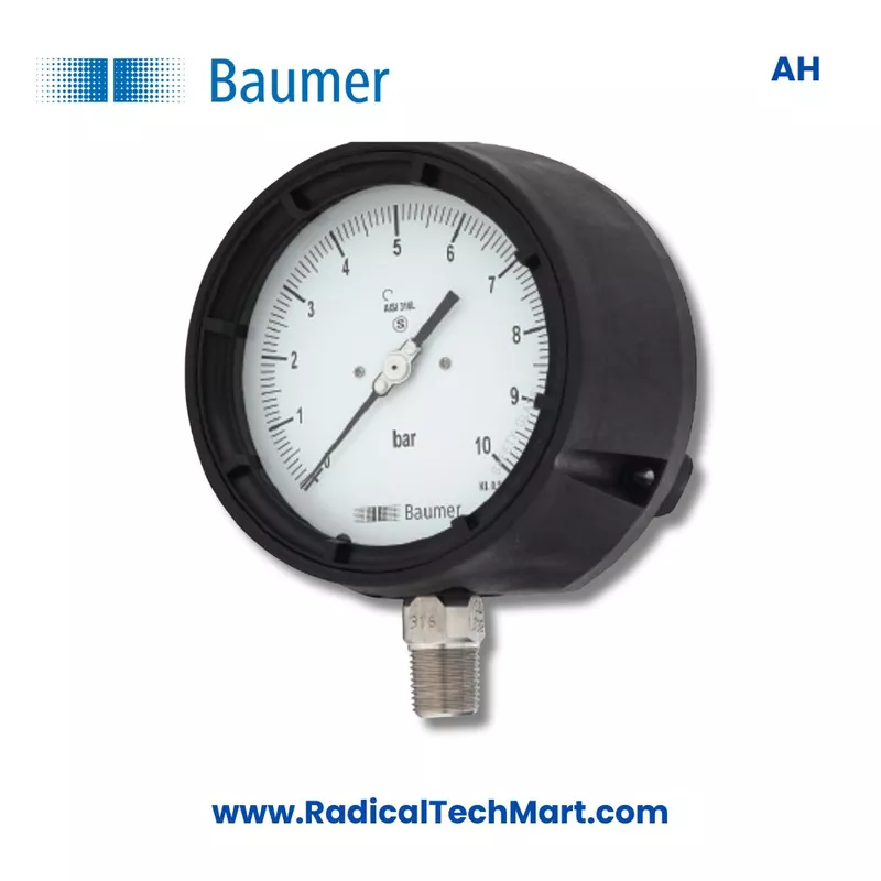 Baumer AH Solid Front Safety Pressure Gauge - DN 4.5 inch