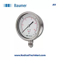 Baumer AV Stainless Steel Pressure Gauge-AVF2(Bottom Connection)--760 to 0 mmHg