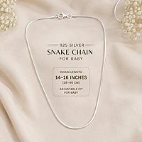925 Sterling Silver Baby Snake Chain – Traditional Silver Chain for Daily Wear