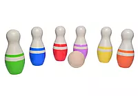 Wooden Bowling Pins Toy Set