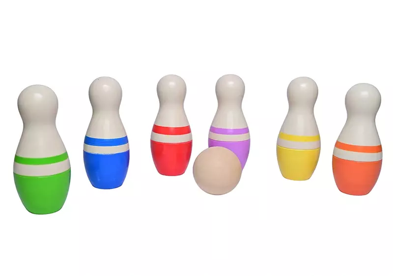 Wooden Bowling Pins Toy Set