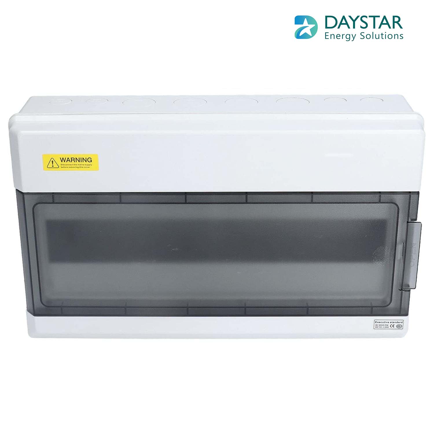 Weatherproof 18-Way MCB Box with Clear PVC Enclosure and Open-Type Cover for Outdoor Power Distribution (18-Pole)