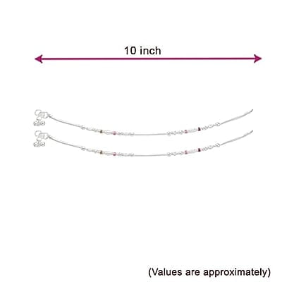 Silver women anklets/enamel design kolusu