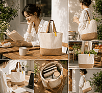 Mixed fabric bag