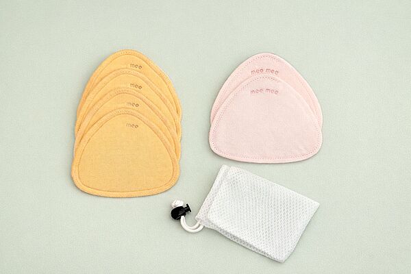 4-Layer Triangle Reusable Cotton Breast Pads with Laundry Bag – Pack of 6