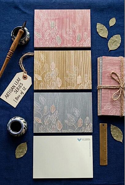 LEAF STRIPE PRINT FLAT CARDS