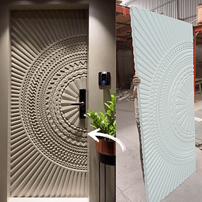 Luxurious 3D HDHMR Door with PU Paint in Inner Peace (7443)