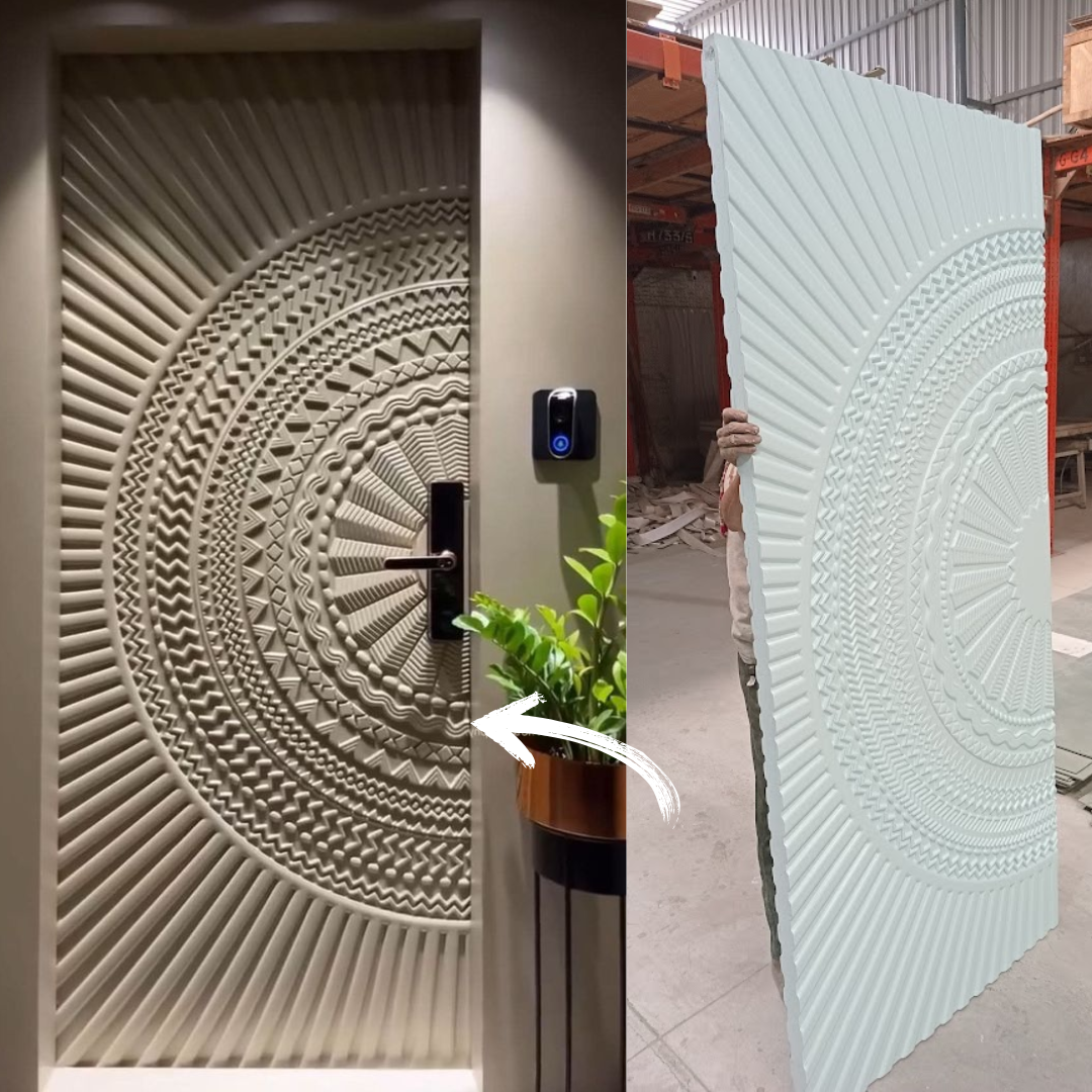 Luxurious 3D HDHMR Door with PU Paint in Inner Peace (7443) Luxurious 3D HDHMR Door with PU Paint in Inner Peace (7443)