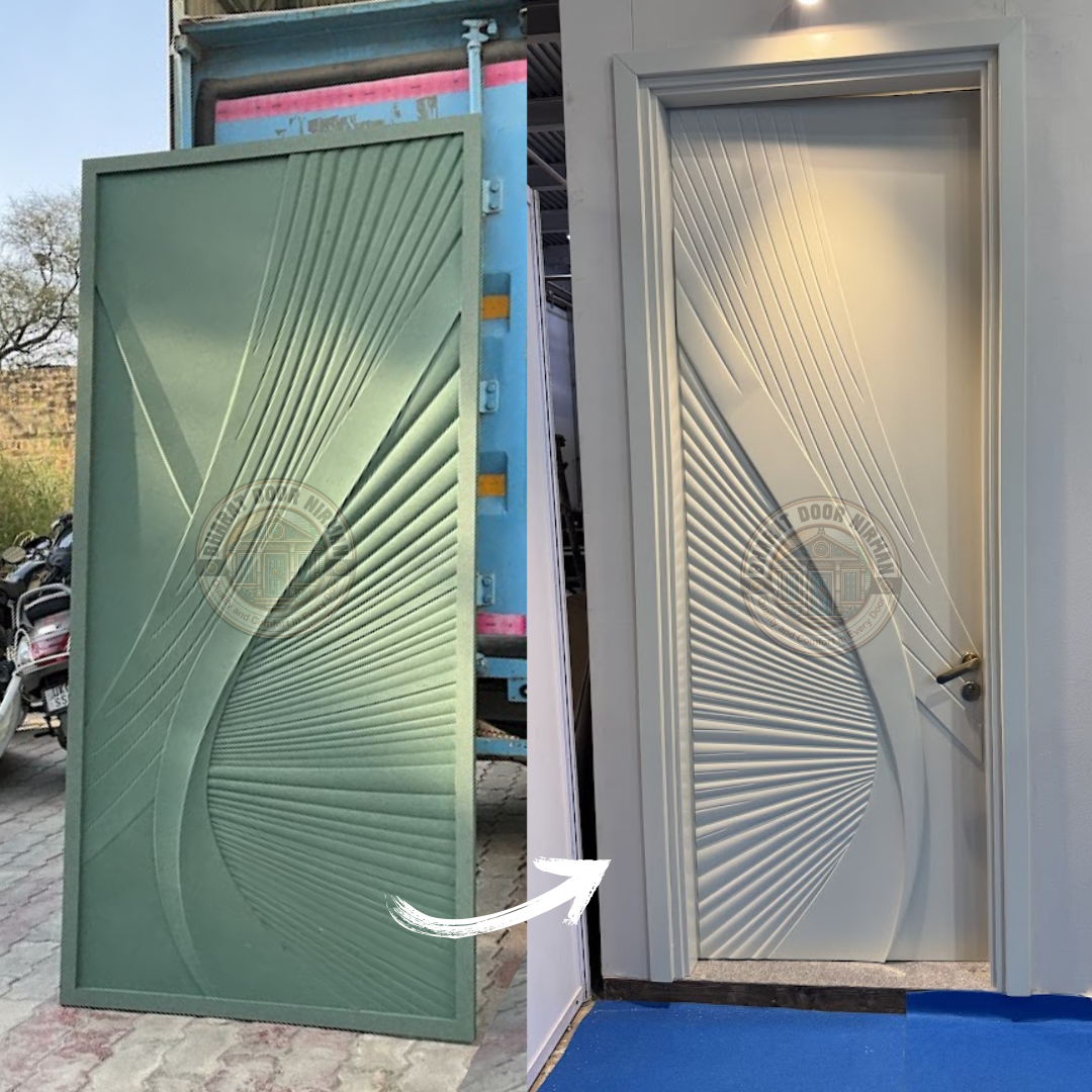 50mm HDHMR Wave Design Door – Gloss PU Finish with Frame (8x3 ft)