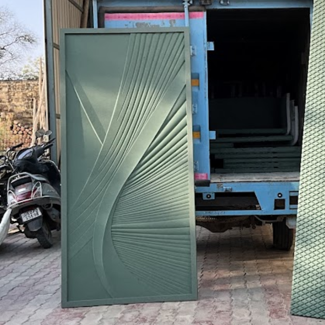 50mm HDHMR Wave Design Door – Gloss PU Finish with Frame (8x3 ft)