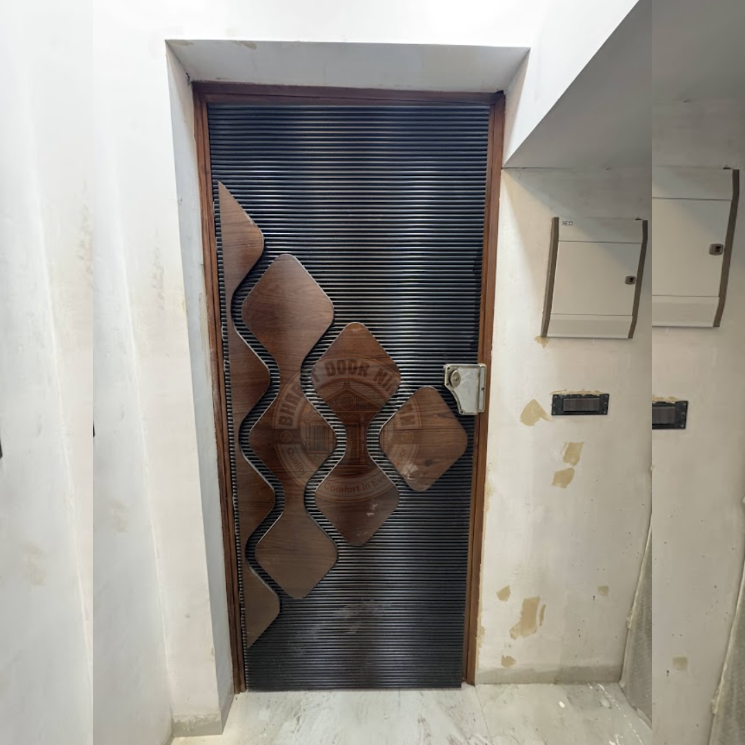 54mm HDHMR Veneer Designer Door with PU Gloss & WPC Frame (6x2.5)