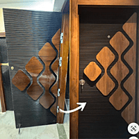 54mm HDHMR Veneer Designer Door with PU Gloss & WPC Frame (6x2.5)