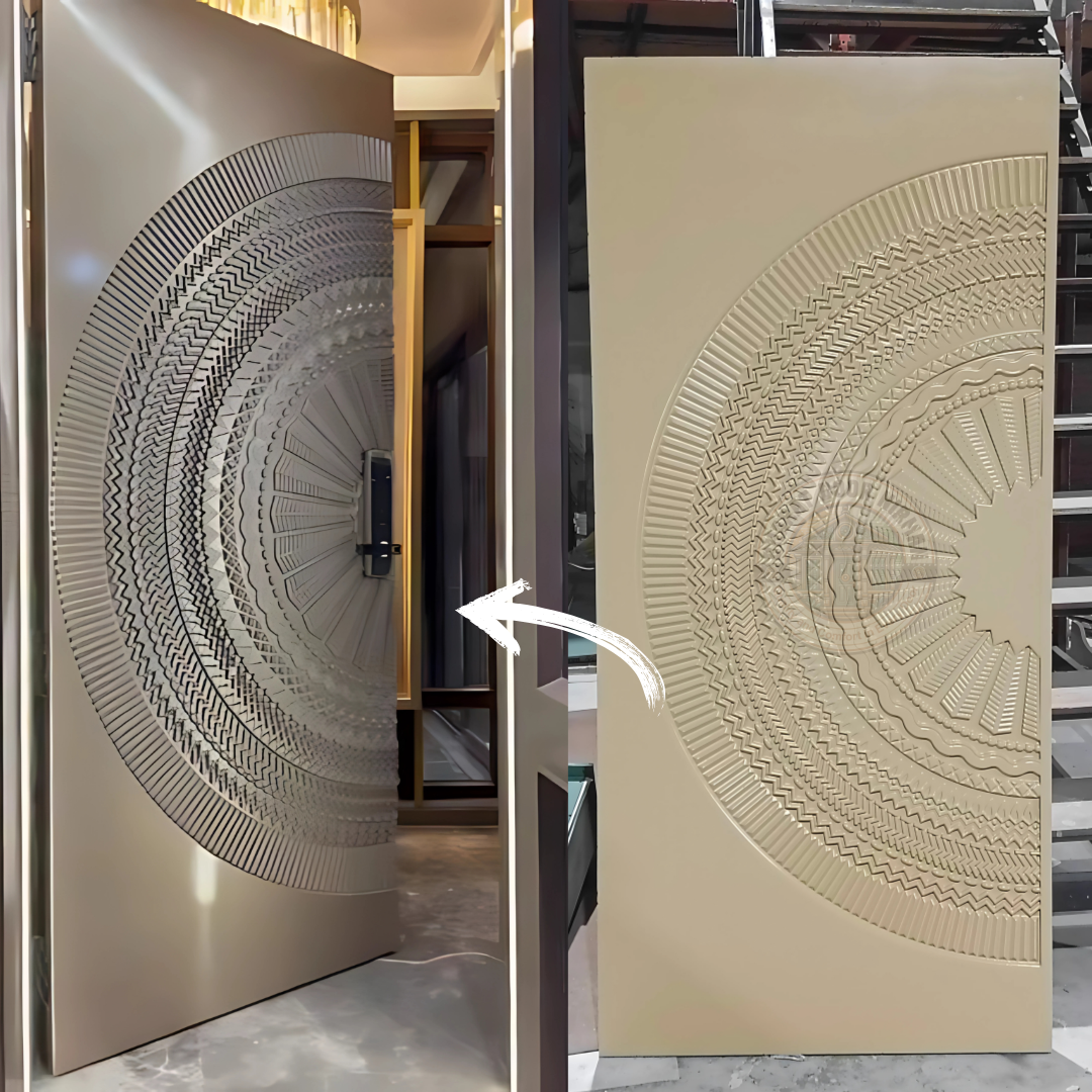 3D HDHMR Deco Painted Door with Intricate Circular Design – Premium Quality
