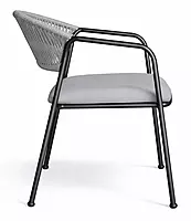 Costa Outdoor Accent Patio Weaving Chair Set of 2 Ivory White